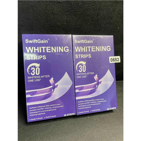 2 Boxes of SwiftGain Teeth Whitening Strips (28pcs Per Box) 30-Min Whitening Time! New Sealed