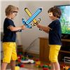 Image 5 : 24pcs Minecraft/Pixel-Theme Party Supply Set - Includes Masks, 37" Large Inflatable Swords, & Pump