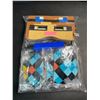 Image 7 : 24pcs Minecraft/Pixel-Theme Party Supply Set - Includes Masks, 37" Large Inflatable Swords, & Pump