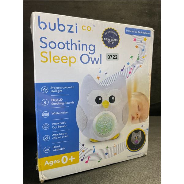 Bubzi Soothing Sleep Owl White Noise Sound Machine & Star Projector - New Sealed!