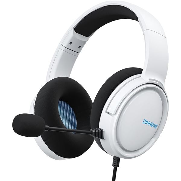 Binnune BG01 Gaming Headset with Mic for Platystation/Xbox/PC - 3.5mm Jack (White) - New