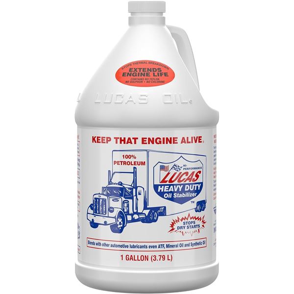 1-Gallon Jug of Lucas Heavy-Duty Oil Stabilizer (3.78L) Stops Dry Starts - New!