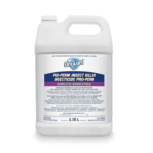 OnGuard Pro-Perm Insect Killer (3.78L Jug) Fast-Action for Ants, Spiders, Roaches, Ticks, Fleas; New