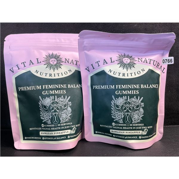 2 Packs Vital Nutrition Hawaiian Pineapple Feminine Balance Gummies (60pcs) Optimizes pH - New