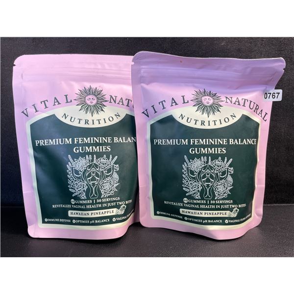 2 Packs Vital Nutrition Hawaiian Pineapple Feminine Balance Gummies (60pcs) Optimizes pH - New