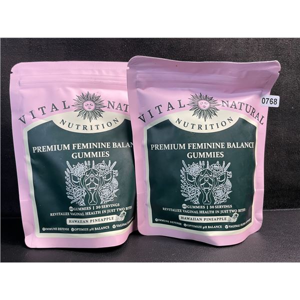 2 Packs Vital Nutrition Hawaiian Pineapple Feminine Balance Gummies (60pcs) Optimizes pH - New