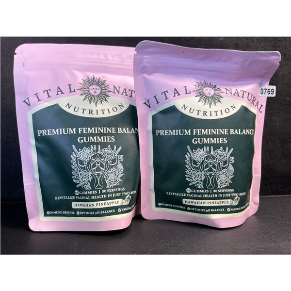 2 Packs Vital Nutrition Hawaiian Pineapple Feminine Balance Gummies (60pcs) Optimizes pH - New