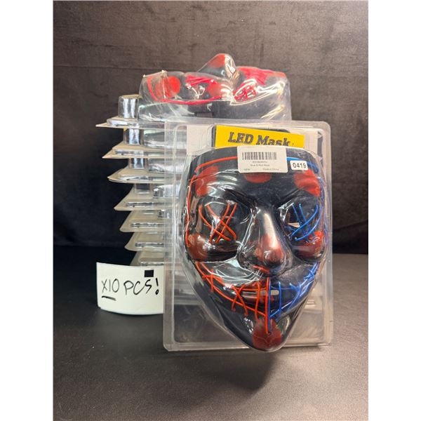Lot of 10-PCS LED Light Up Halloween Masks - Inspired by The Purge! - New