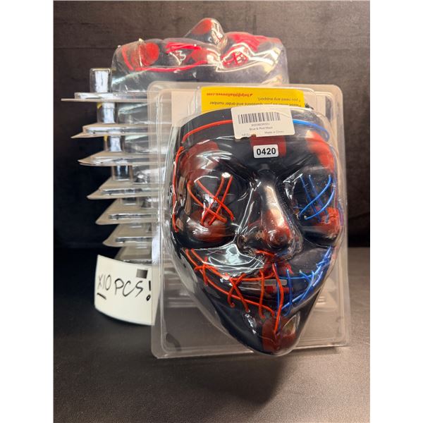 Lot of 10-PCS LED Light Up Halloween Masks - Inspired by The Purge! - New