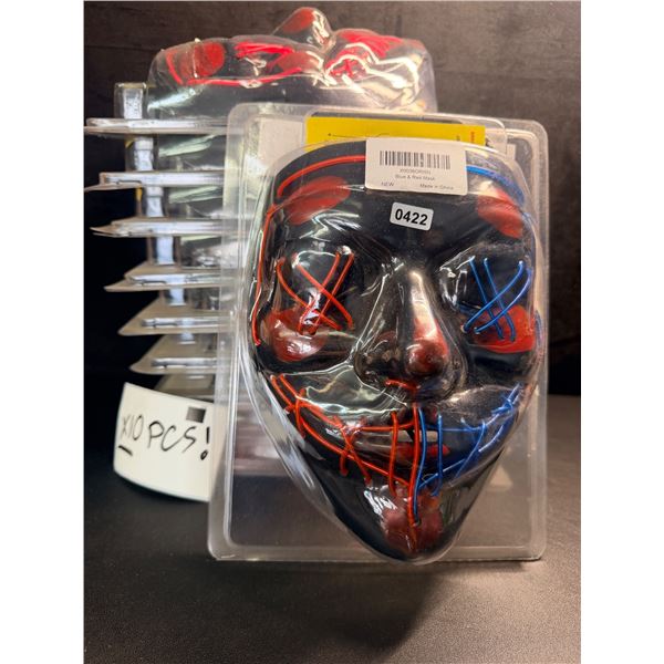 Lot of 10-PCS LED Light Up Halloween Masks - Inspired by The Purge! - New