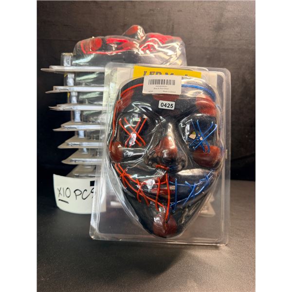 Lot of 10-PCS LED Light Up Halloween Masks - Inspired by The Purge! - New