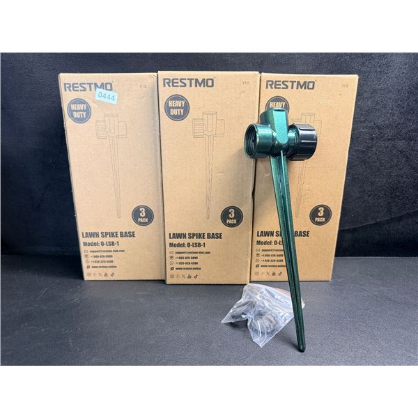 Restmo 3 3-Packs of Heavy Duty Lawn Spike Base for Hoses Sprinklers etc (9PCS TOTAL) - New