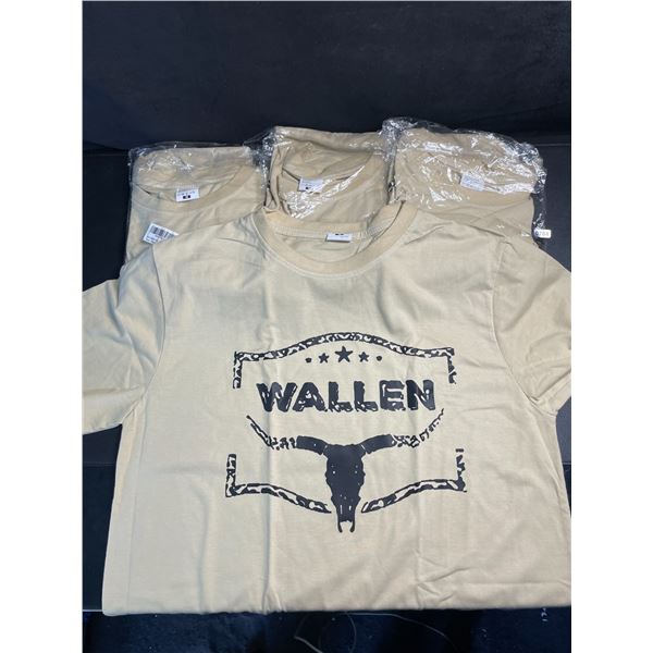 Lot of 4 Morgan Wallen T-Shirts (Size Medium) Beige - New