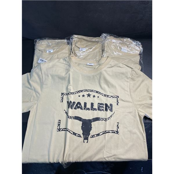 Lot of 4 Morgan Wallen T-Shirts (Size Medium) Beige - New