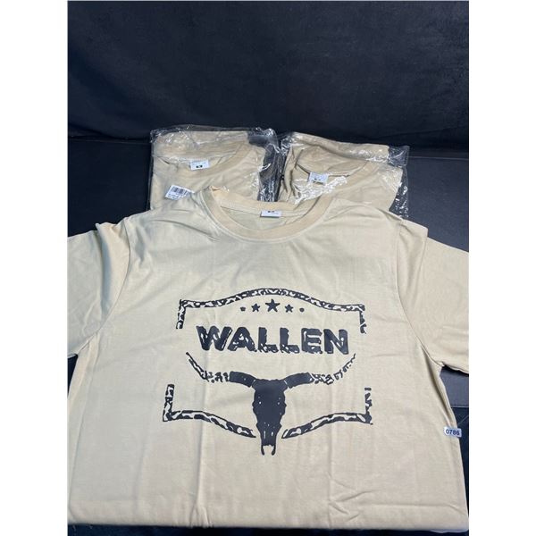 Lot of 3 Morgan Wallen T-Shirts (Size Medium) Beige - New