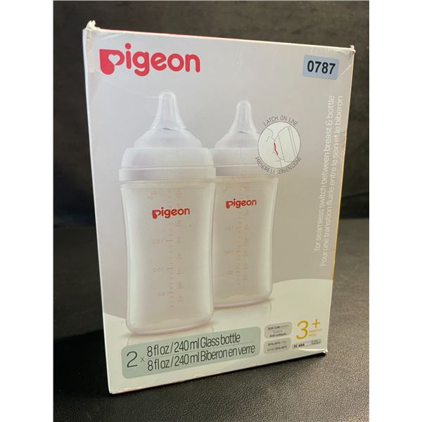 2-Pack of Pigeon Glass Baby Bottles (2x 240ml Bottles) New Sealed!