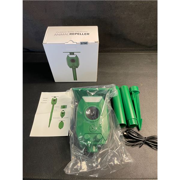 Outdoor Solar Ultrasonic Animal Repeller Device - Keeps Rodents Away; 4 Modes, Motion Sensor - New