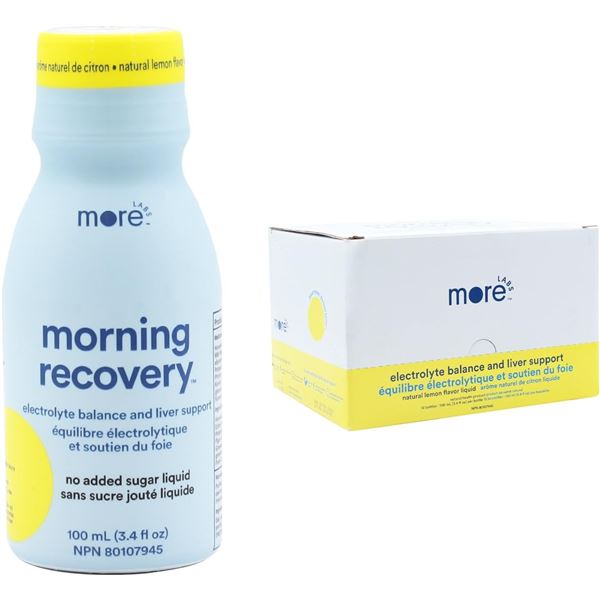12-Pack Morning Recovery Electrolyte Balance & Live Support Drinks (100ml x 12) Natural Lemon Flavor