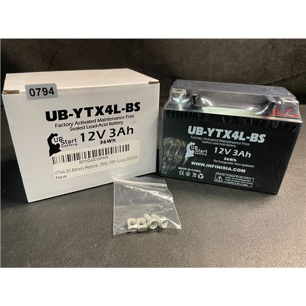 Upstart Factory Activated 12V 3.0Ah Sealed Lead-Acid Battery/ATV Battery - Brand New!