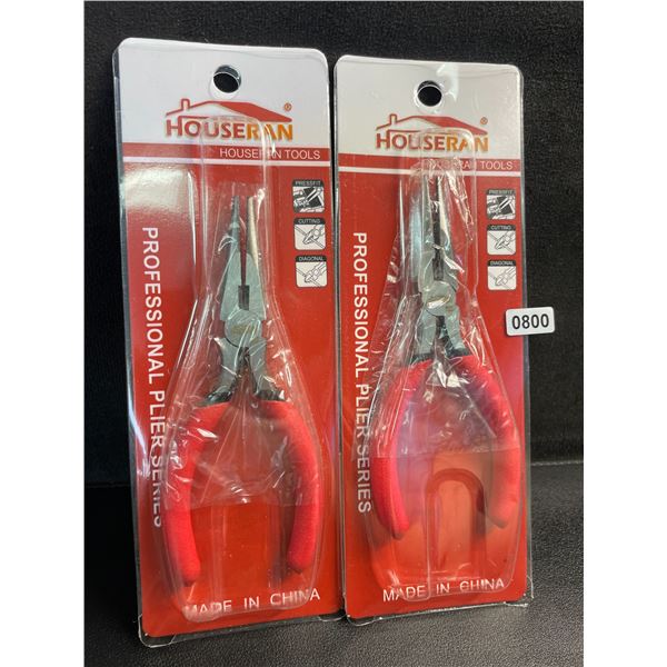 Lot of 2 Needle-Nose Pliers/Wire Cutter Tools - New