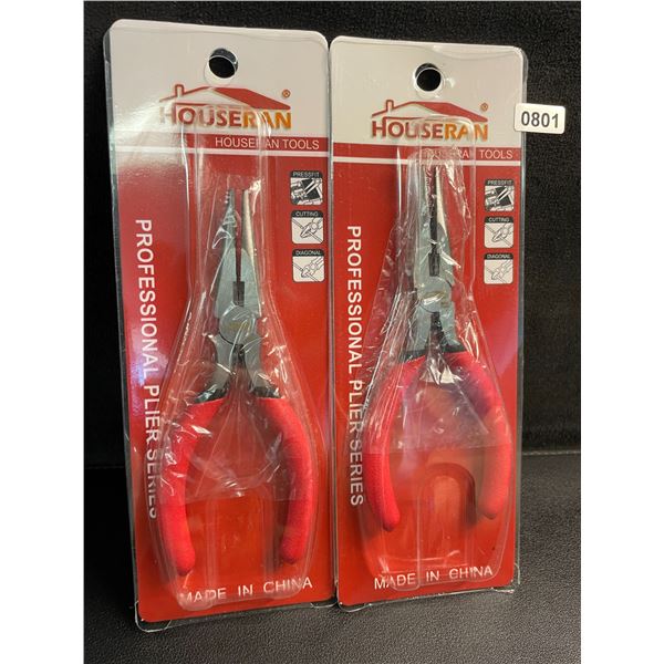Lot of 2 Needle-Nose Pliers/Wire Cutter Tools - New