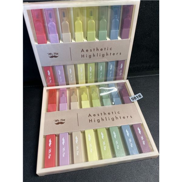 Lot of 2 - 8 Packs (16pcs total) Mr. Pen Aesthetic Highlighters - Multi-Color Quality Highlighters