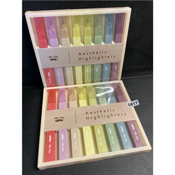 Lot of 2 - 8 Packs (16pcs total) Mr. Pen Aesthetic Highlighters - Multi-Color Quality Highlighters