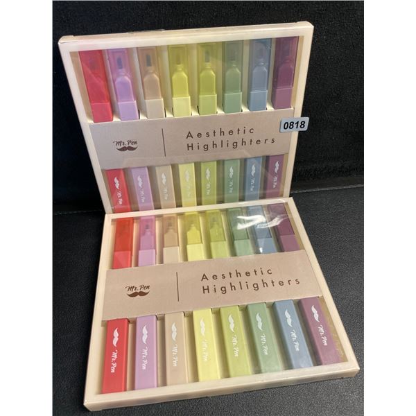 Lot of 2 - 8 Packs (16pcs total) Mr. Pen Aesthetic Highlighters - Multi-Color Quality Highlighters
