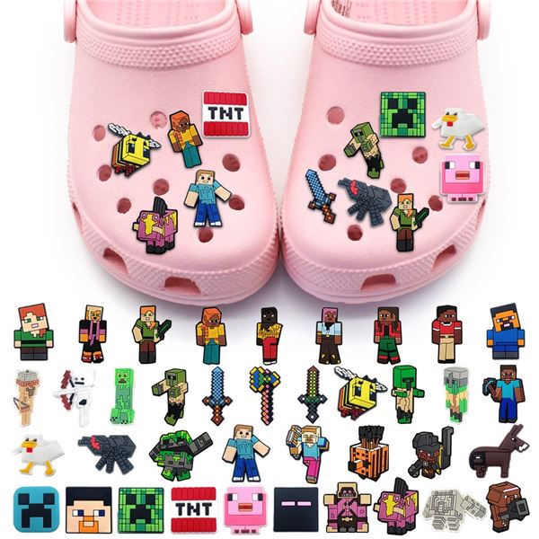 5 Packs of Minecraft Croc Shoe Charms/Jibbitz Croc Charms (30pcs Each) Assorted Minecraft Characters