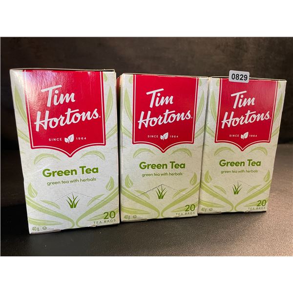 3 Boxes of Tim Hortons Green Tea (20 Tea Bags Per Box) - New Sealed