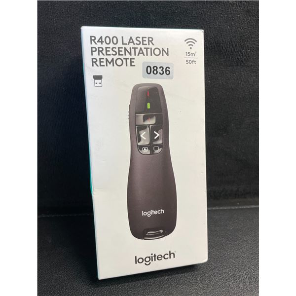 Logitech R400 Laser Presentation Remote/PowerPoint Clicker with Laser Pointer - New Sealed