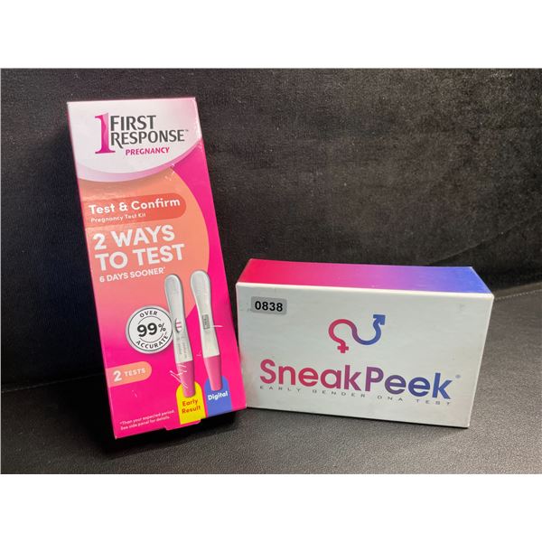2-Pack of First Response At-Home Pregnancy Tests & Sneak Peal Early Gender DNA Test - NEW