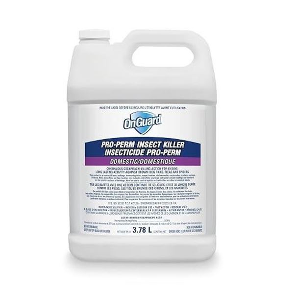 OnGuard Pro-Perm Insect Killer (3.78L Jug) Fast-Action for Ants, Spiders, Roaches, Ticks, Fleas; New