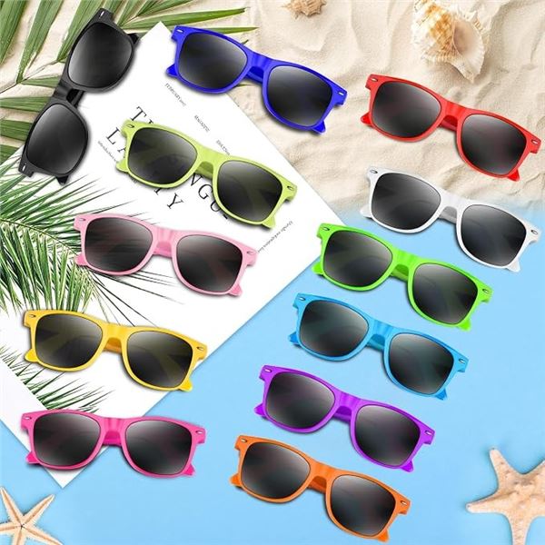 Lot of 12 Neon Party Sunglasses - Brand New!