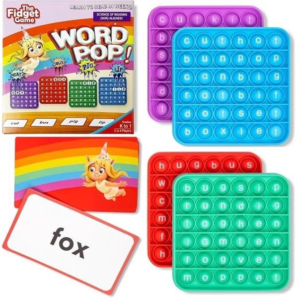 The Fidget Game Word Pop! Learn to Read in Weeks; Multisensory Reading/Phonics Interactive Game; New