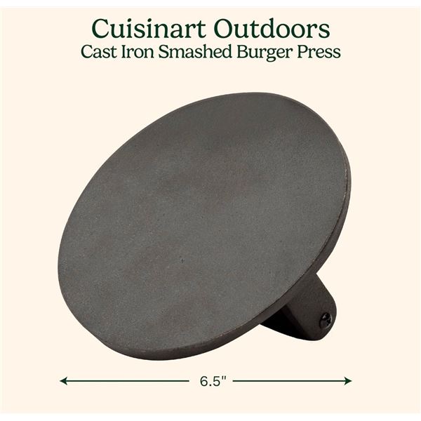 Cuisinart Cast Iron Burger Press for Smash Burgers and Uniform Patties - New