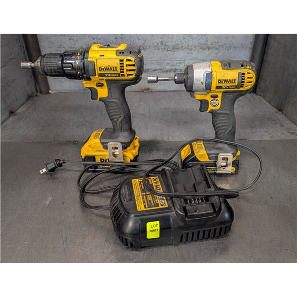 DEWALT 20V MAX CORDLESS DRILL & IMPACT DRIVER W/