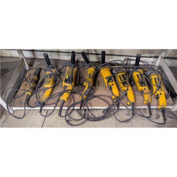 LOT OF ASSORTED DEWALT CORDED TOOLS FOR PARTS OR