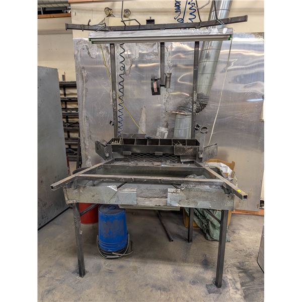 CUSTOM WELDING BENCH 53" X 42" X  37" W/ LIGHT &