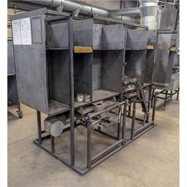 CUSTOM DUAL SIDED WELDING STATION W/ PART STORAGE