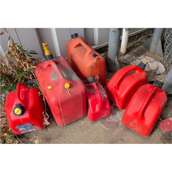 6 ASSORTED JERRY CANS