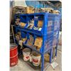 Image 4 : LOT OF 2 BLUE STORAGE RACKS W/ CONTENTS