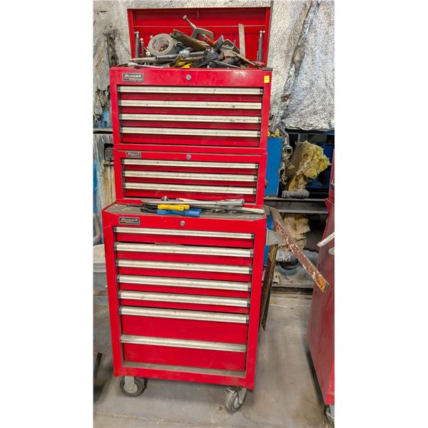HOMAK PROFESSIONAL STACKING TOOLBOX W/ CONTENTS