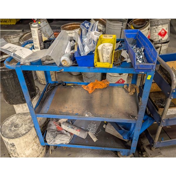 3 TIER INVENTORY CART W/ CONTENTS