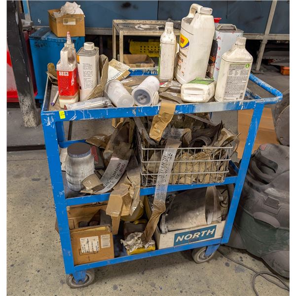 3 TIER INVENTORY CART W/ CONTENTS