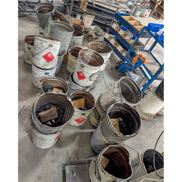 APPROX. 25 PAILS OF ASSORTED PRE-FAB METAL PARTS