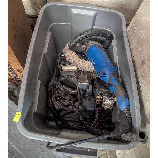 TOTE OF POWER TOOLS & PARTS FOR REPAIR- AS IS