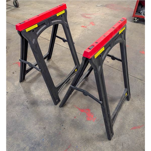 PAIR OF PLASTIC SAWHORSES 22" X 30"
