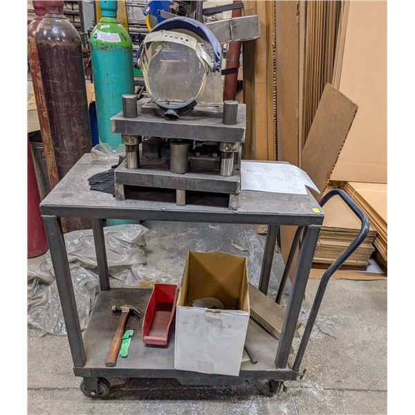CUSTOM ELEVATING LIFT WORK BENCH ON CASTERS