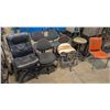 Image 1 : LOT OF 8 ROLLING SHOP CHAIRS - AS IS
